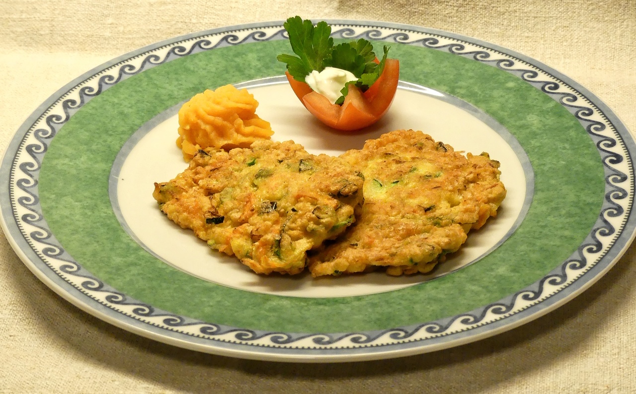 Pancakes with zucchini and carrots
